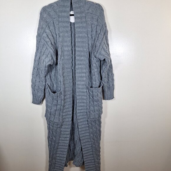 NWT Rehab Lab gray cable knit maxi sweater size large - Picture 1 of 6